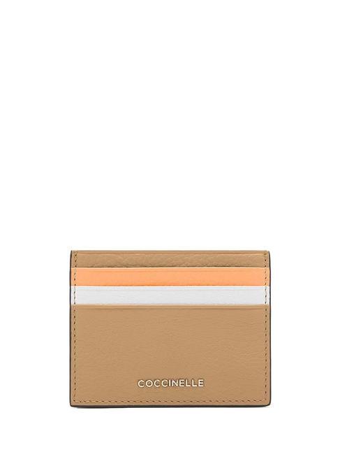 COCCINELLE METALLIC TRICOLOR Flat leather card holder fr.be/sun/bri.w - Women’s Wallets