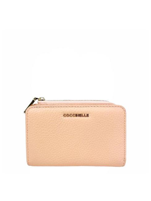 COCCINELLE METALLIC SOFT Small wallet in textured leather sunrise - Women’s Wallets