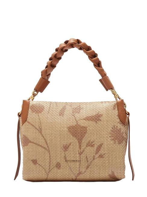 COCCINELLE BOHEME STRAW SHADOW PRINTED Handbag, with shoulder strap multi natu/cuir - Women’s Bags