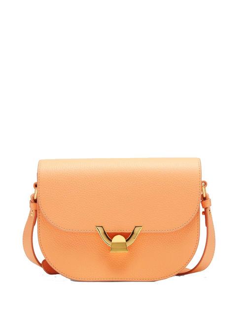 COCCINELLE DEW Hammered leather shoulder bag sunrise - Women’s Bags