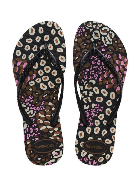 HAVAIANAS SLIM ANIMALS SLIM ANIMALS flip flops black/pink lemonade - Women’s shoes