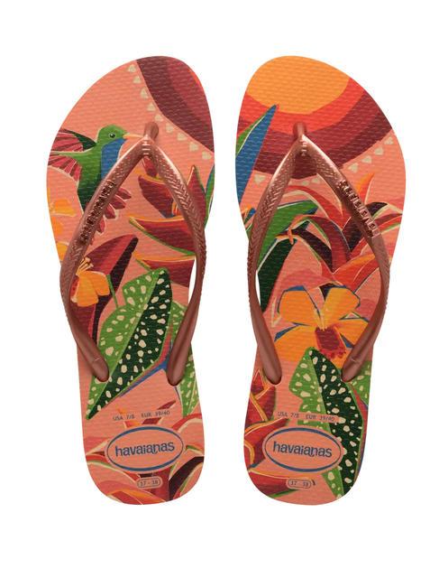 HAVAIANAS  SLIM TROPICAL flip flops peach - Women’s shoes