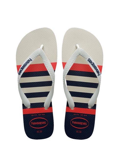 HAVAIANAS flip flops TOP NAUTICAL white/white/navy blue - Men’s shoes