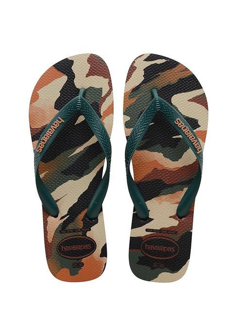 HAVAIANAS flip flops TOP CAMU black/pantanal green - Unisex shoes