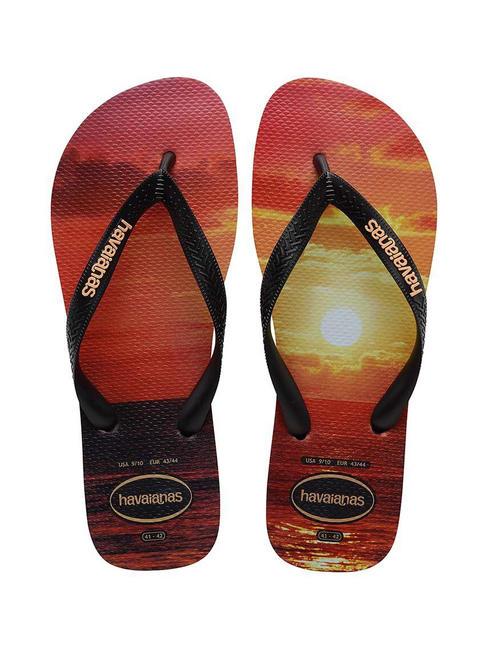 HAVAIANAS flip flops HYPE black/black/peach - Men’s shoes