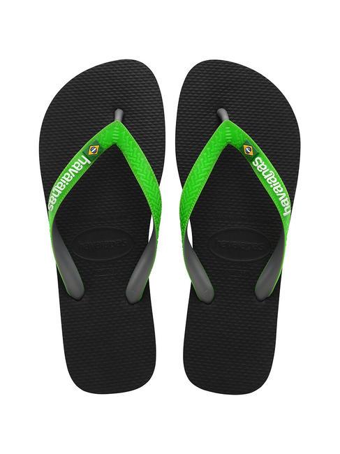 HAVAIANAS BRASIL MIX BRASIL MIX Flip-flops black/lime green - Unisex shoes