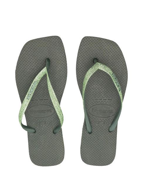 HAVAIANAS SQUARE GLITTER Flip flops olivegreen - Women’s shoes