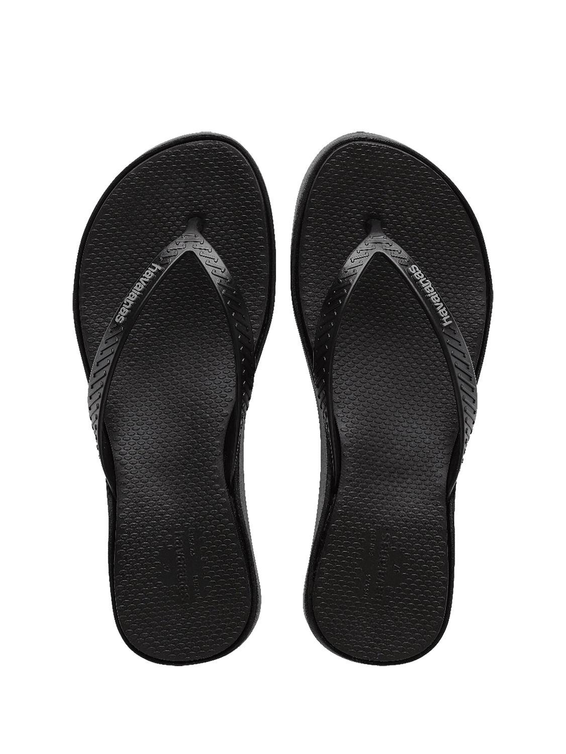 Havaianas black wedge flip flops sales
