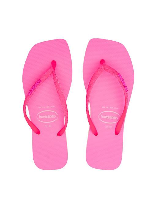 HAVAIANAS SQUARE GLITTER NEON Flip flops beige/pink/pink - Women’s shoes