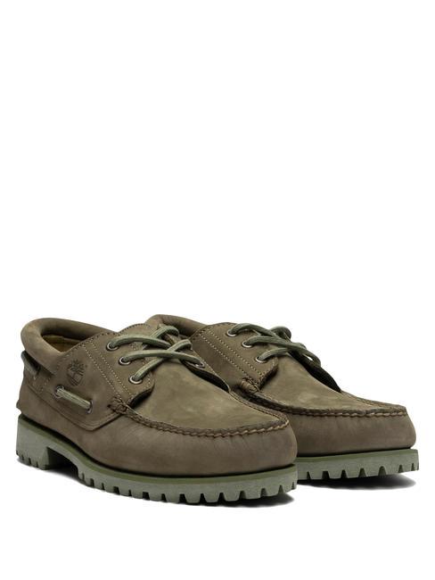 TIMBERLAND 3-EYE LUG HANDSEWN Leather boat shoes deep lichen grn - Men’s shoes