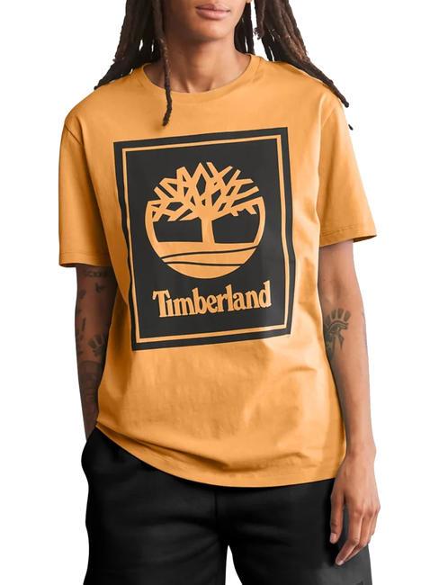 TIMBERLAND STACK Cotton T-shirt wheat boot/black - T-shirt