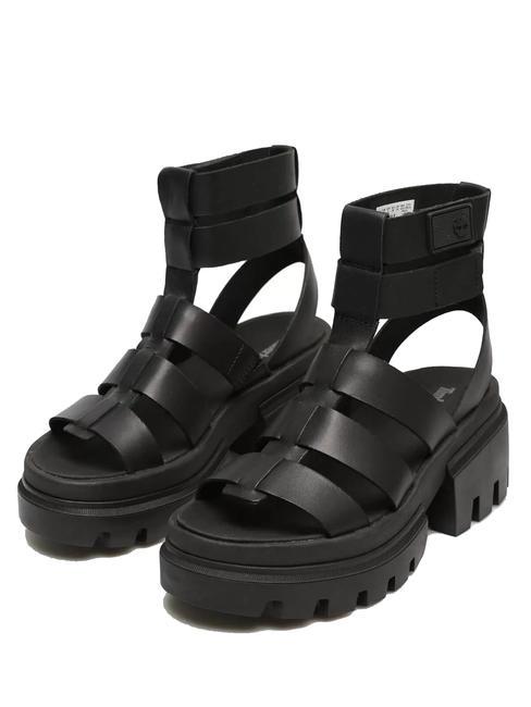 TIMBERLAND EVERLEIGH  High leather sandals BLACK - Women’s shoes
