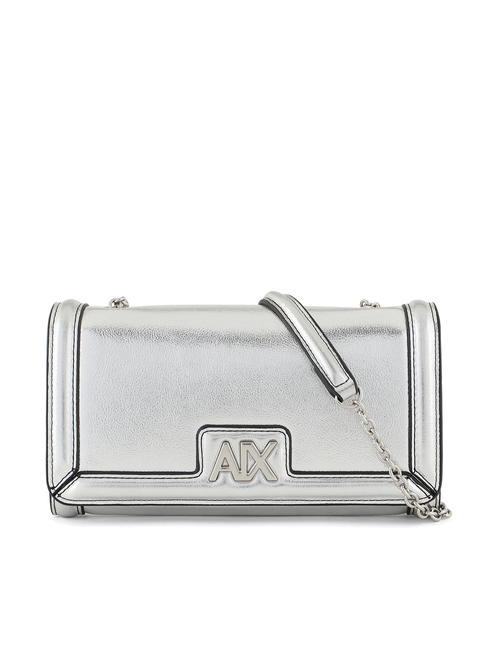 ARMANI EXCHANGE A|X METALLIC Wallet clutch bag with shoulder strap SILVER - Women’s Wallets