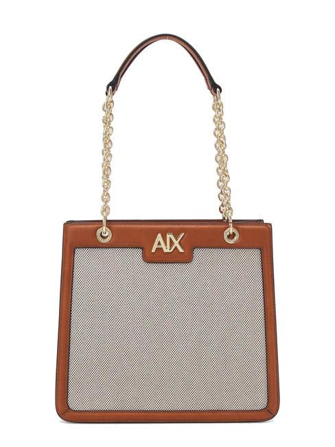 ARMANI EXCHANGE A|X CANVAS Shoulder bag with chain handles leather/canvas spb - Women’s Bags