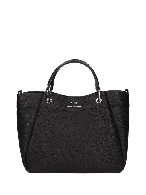 ARMANI EXCHANGE PERFORATED LOGO Hand bag with shoulder strap Black - Women’s Bags