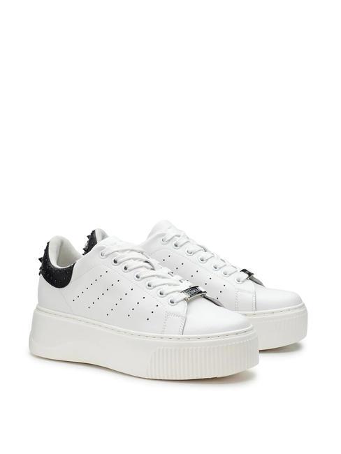 CULT PERRY 4236 Leather sneakers with studs white/black - Women’s shoes