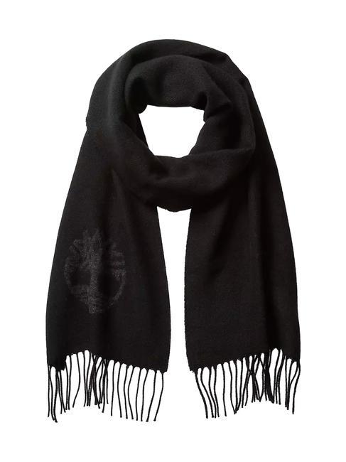 TIMBERLAND SOLID Scarf with fringes BLACK - Scarves