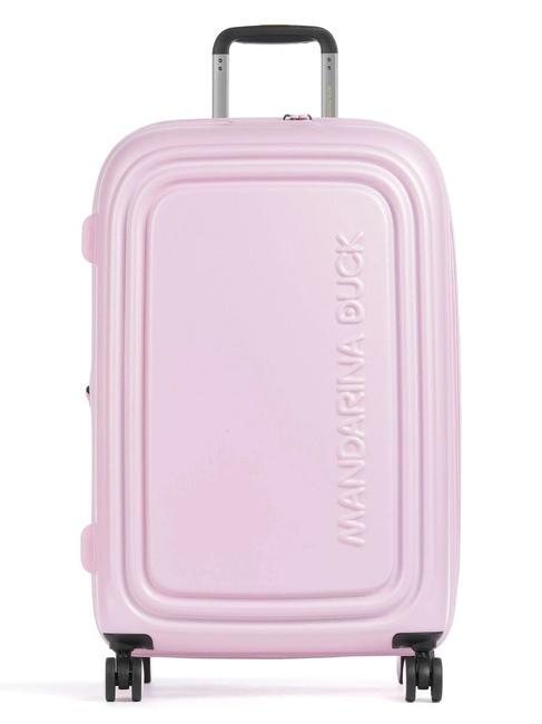 MANDARINA DUCK Trolley LOGODUCK +, medium size, expandable pastel lavender - Rigid Trolley Cases