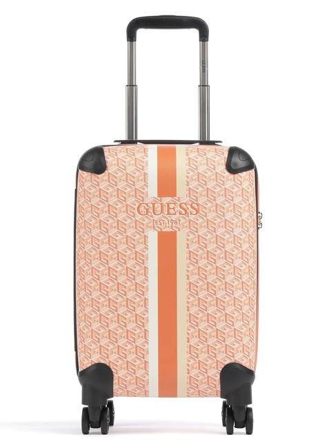 GUESS WILDER 4 wheel cabin trolley peach logo - Hand luggage
