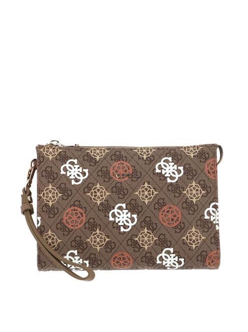 GUESS 4G LOGO Clutch bag with cuff brown multi - Women’s Bags