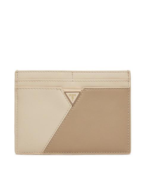 GUESS TRIANGLE LOGO Large flat card holder white multi - Women’s Wallets