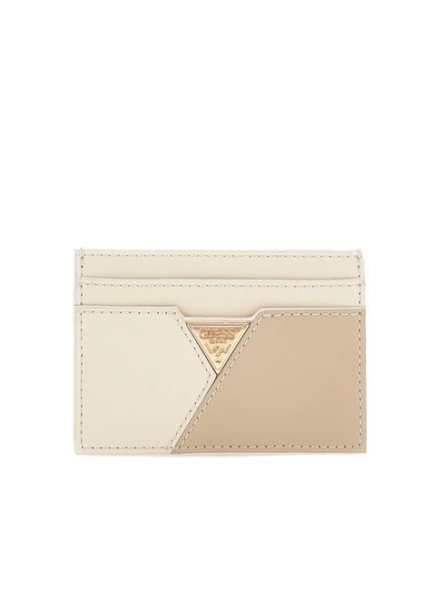 GUESS TRIANGLE LOGO Flat card holder white multi - Women’s Wallets