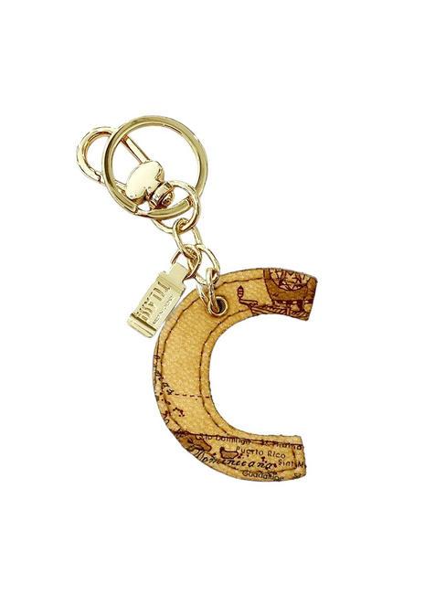 ALVIERO MARTINI PRIMA CLASSE GEO CLASSIC Letter C key ring NATURAL - Key holders