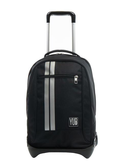 YUB JACK METAL STRIPES Detachable 2-wheel trolley backpack silver - Backpack trolleys