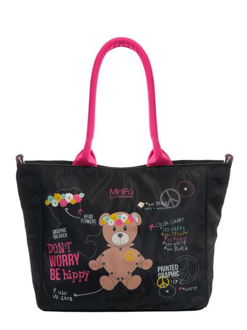 MINIPA' DON'T WORRY BE HIPPY Shoulder bag with shoulder strap Black - Kids bags and accessories