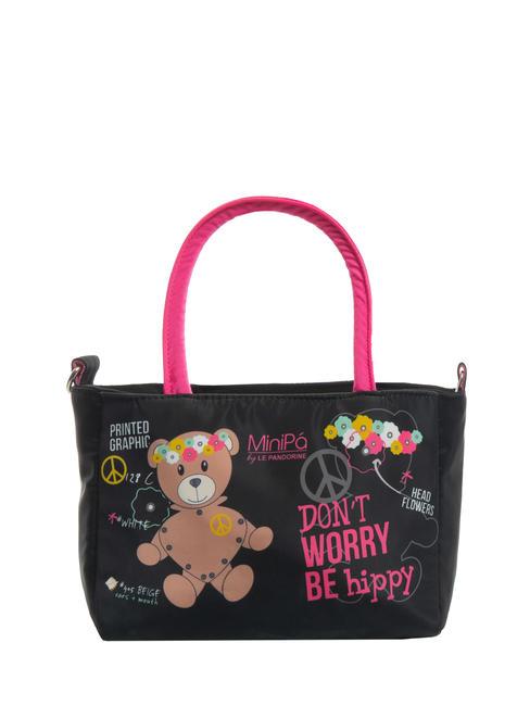 MINIPA' DON'T WORRY BE HIPPY Hand bag with shoulder strap Black - Kids bags and accessories