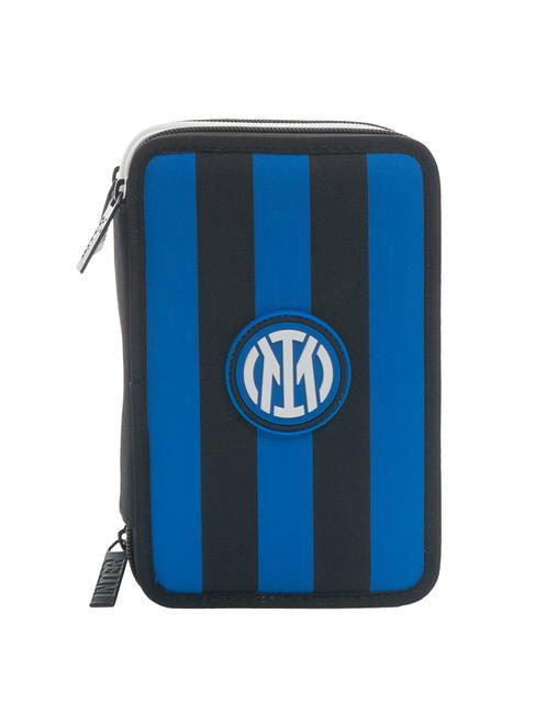 INTER FOOTBALL GENIUS 3 zip pencil case with school kit electric blue - Cases and Accessories