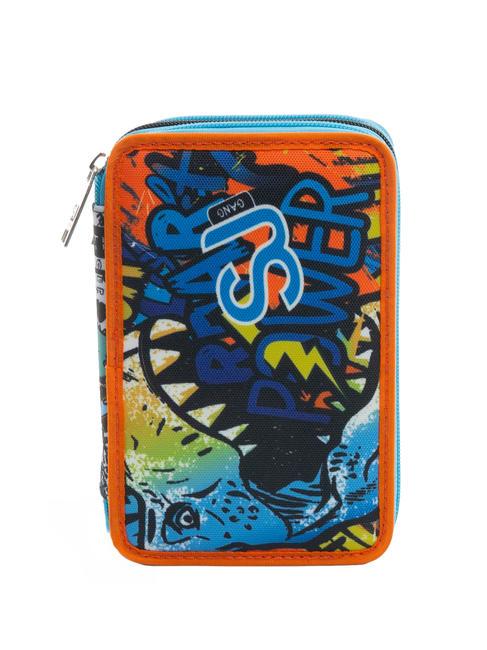 SJGANG CUCCIOLI 3 zip pencil case with school kit Black - Cases and Accessories