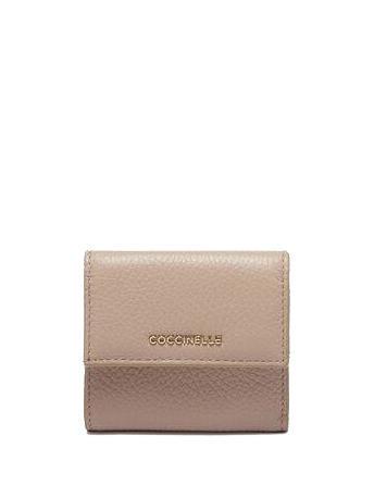 COCCINELLE METALLIC SOFT Pebbled leather wallet powder pink - Women’s Wallets