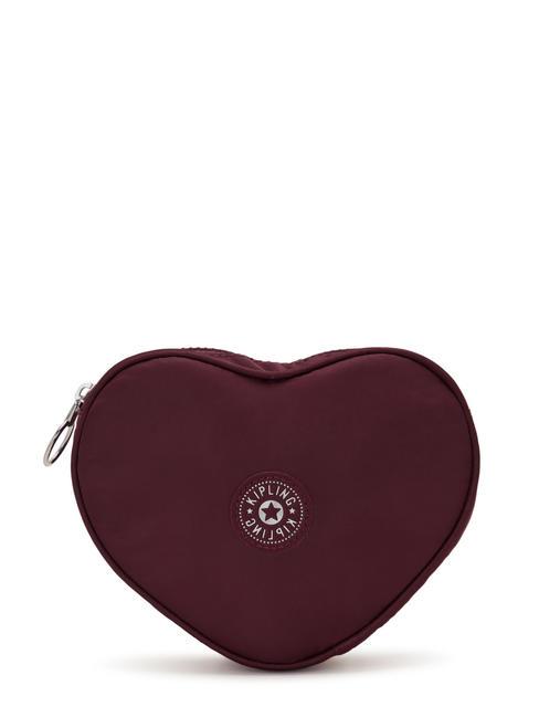 KIPLING NOIR Heart-shaped toiletry bag Merlot Sateen - Beauty Case