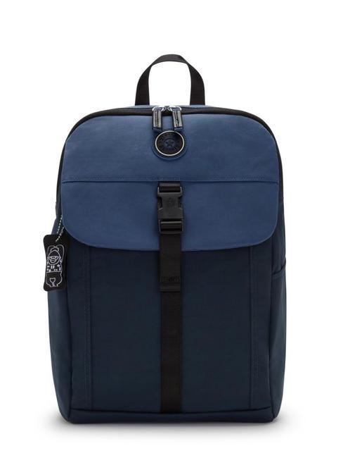 KIPLING GENADI MILD 15" laptop backpack strong blue block - Laptop backpacks