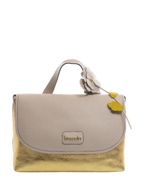 BRACCIALINI SARA Leather briefcase bag powder/gold - Women’s Bags