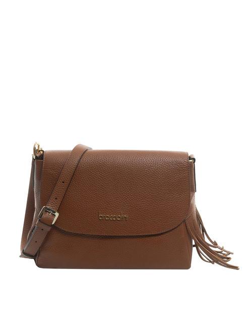 BRACCIALINI SANDRA Leather shoulder bag with fringes brown - Women’s Bags