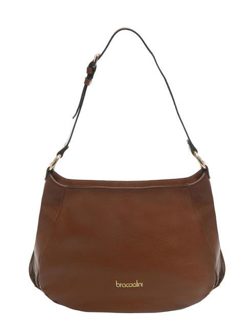 BRACCIALINI SANDRA Leather bag with fringes brown - Women’s Bags