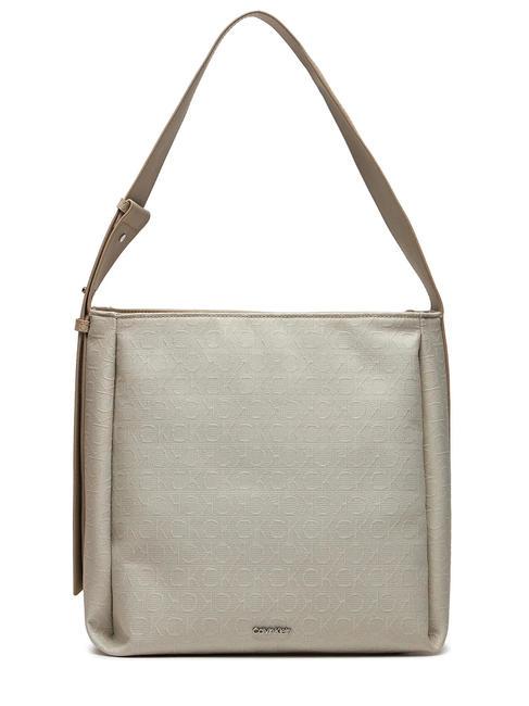 CALVIN KLEIN GRACIE Monogram Shoulder bag stoney beige - Women’s Bags