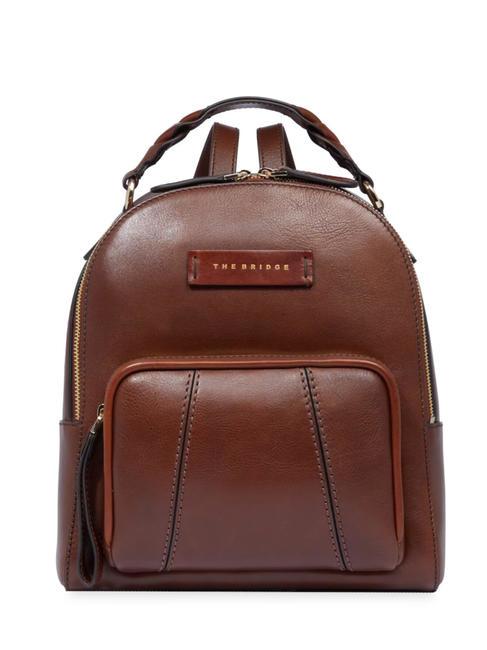 THE BRIDGE BRIGIDA Leather backpack BROWN - Women’s Bags