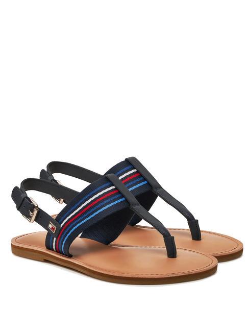 TOMMY HILFIGER FLAT STRIPES Slingback flip-flop sandals space blue - Women’s shoes