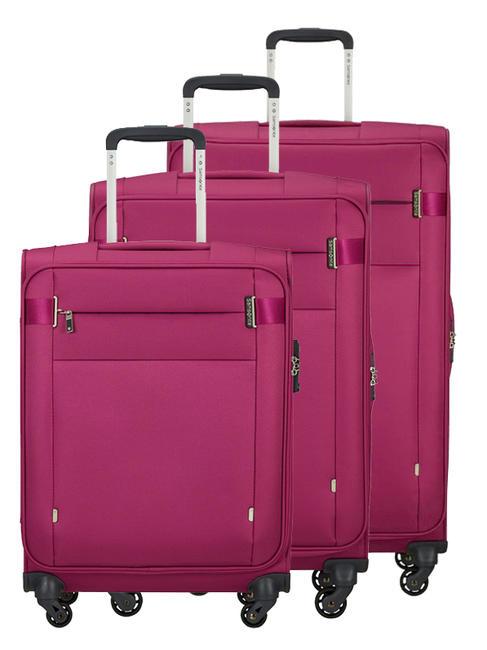 SAMSONITE SET CITYBEAT  Hand luggage + medium + large violet pink - Trolley Set