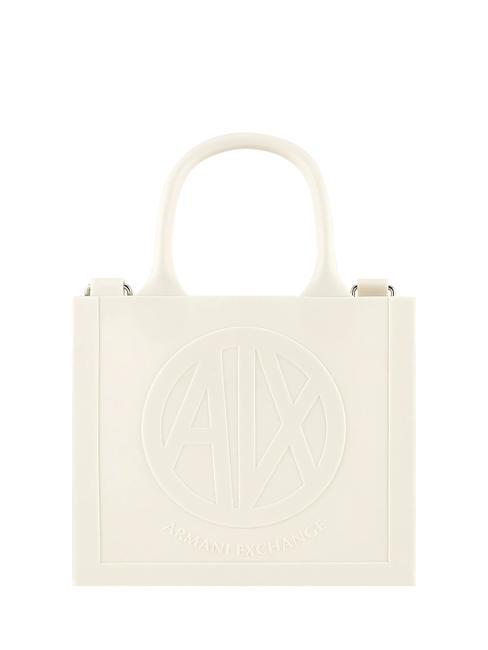ARMANI EXCHANGE MILKY S Small rubber bag with shoulder strap off white - Women’s Bags
