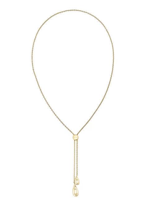 CALVIN KLEIN SCULPTURAL Necklace with teardrop pendants gold - Necklaces