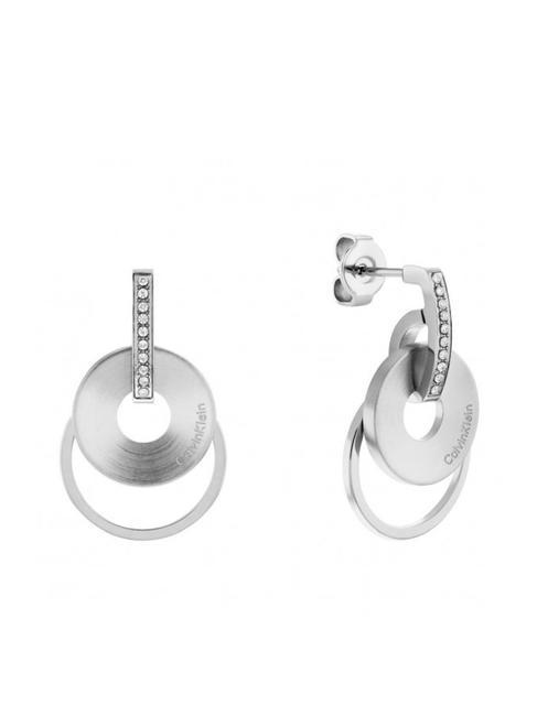 CALVIN KLEIN SCULPTURAL Earrings with circles and zircons steel - Earrings