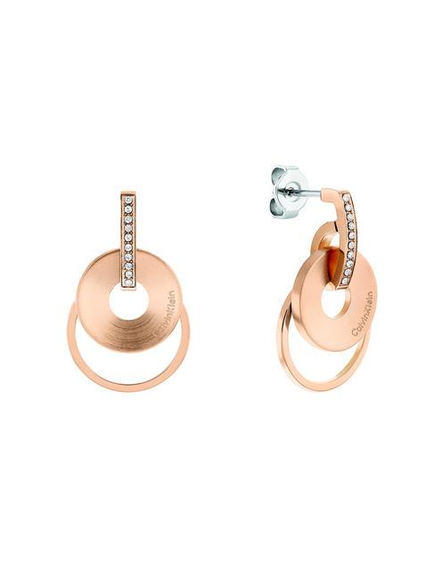 CALVIN KLEIN SCULPTURAL Earrings with circles and zircons gold - Earrings
