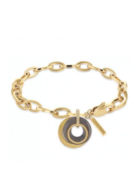 CALVIN KLEIN SCULPTURAL Bracelet with circles and zircons gold - Bracelets