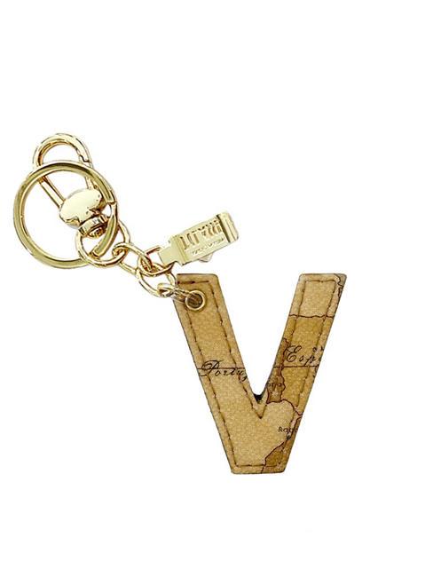 ALVIERO MARTINI PRIMA CLASSE GEO CLASSIC Letter V key ring NATURAL - Key holders