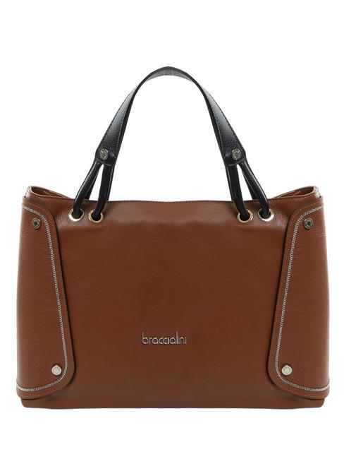 BRACCIALINI NAOMI Hammered leather handbag brown - Women’s Bags
