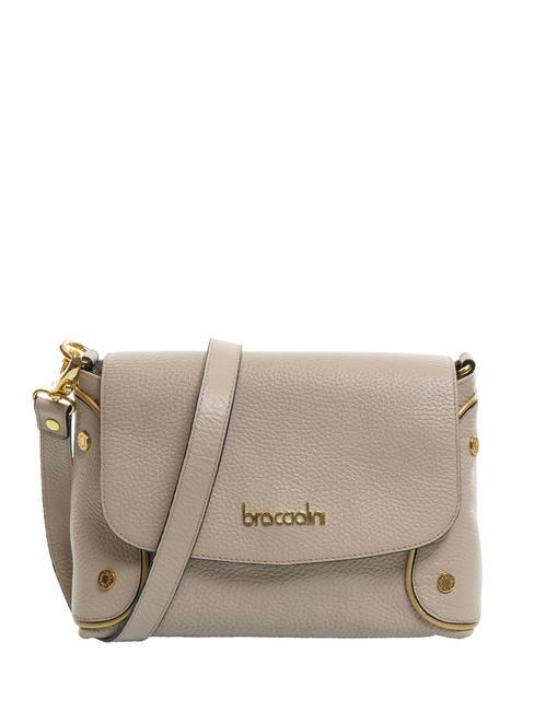 BRACCIALINI NAOMI Leather shoulder bag with flap face powder - Women’s Bags